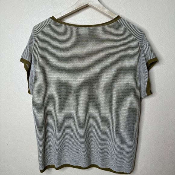 Madewell Shirt Womens XL Watermoor Short-Sleeve Sweater In Stripe Round Neck - Picture 10 of 11